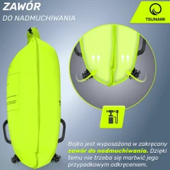 4FIZJO Bojka asekuracyjna do pływania z suchą kieszenią 2w1 TSUNAMI żółta Hot