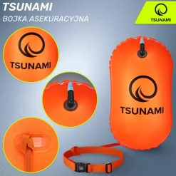 4FIZJO Bojka asekuracyjna do pływania dmuchana TSUNAMI pomarańczowa Discount