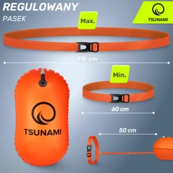 4FIZJO Bojka asekuracyjna do pływania dmuchana TSUNAMI pomarańczowa Discount