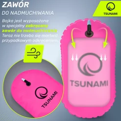 4FIZJO Bojka asekuracyjna do pływania dmuchana TSUNAMI różowa Outlet