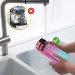 4FIZJO Butelka motywacyjna na wodę 0,5 L różowa Niebieski / Różowy Discount