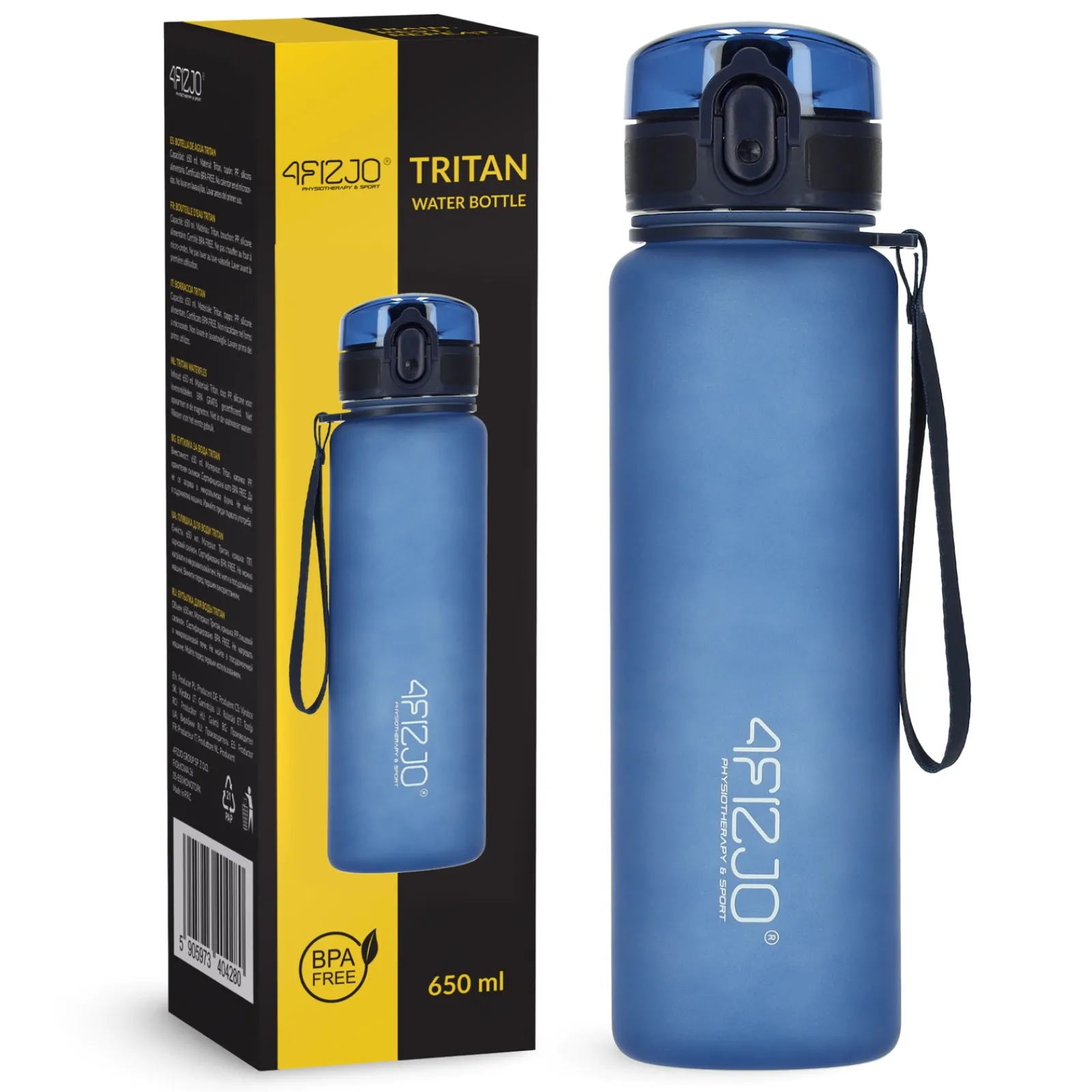 4FIZJO Butelka sportowa na wodę 650 ml niebieska Hot