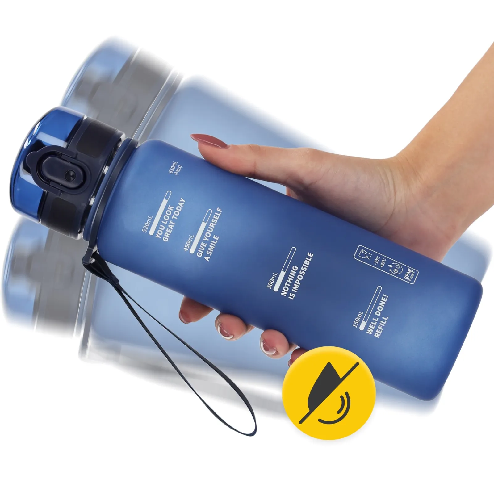 4FIZJO Butelka sportowa na wodę 650 ml niebieska Hot