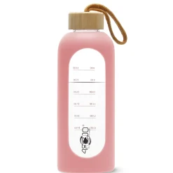 4FIZJO Butelka szklana na wodę 750 ml różowa New