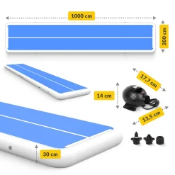 4FIZJO Ścieżka akrobatyczna AIR MAT PRO 10 x 2 x 0,3 m z pompką Clearance
