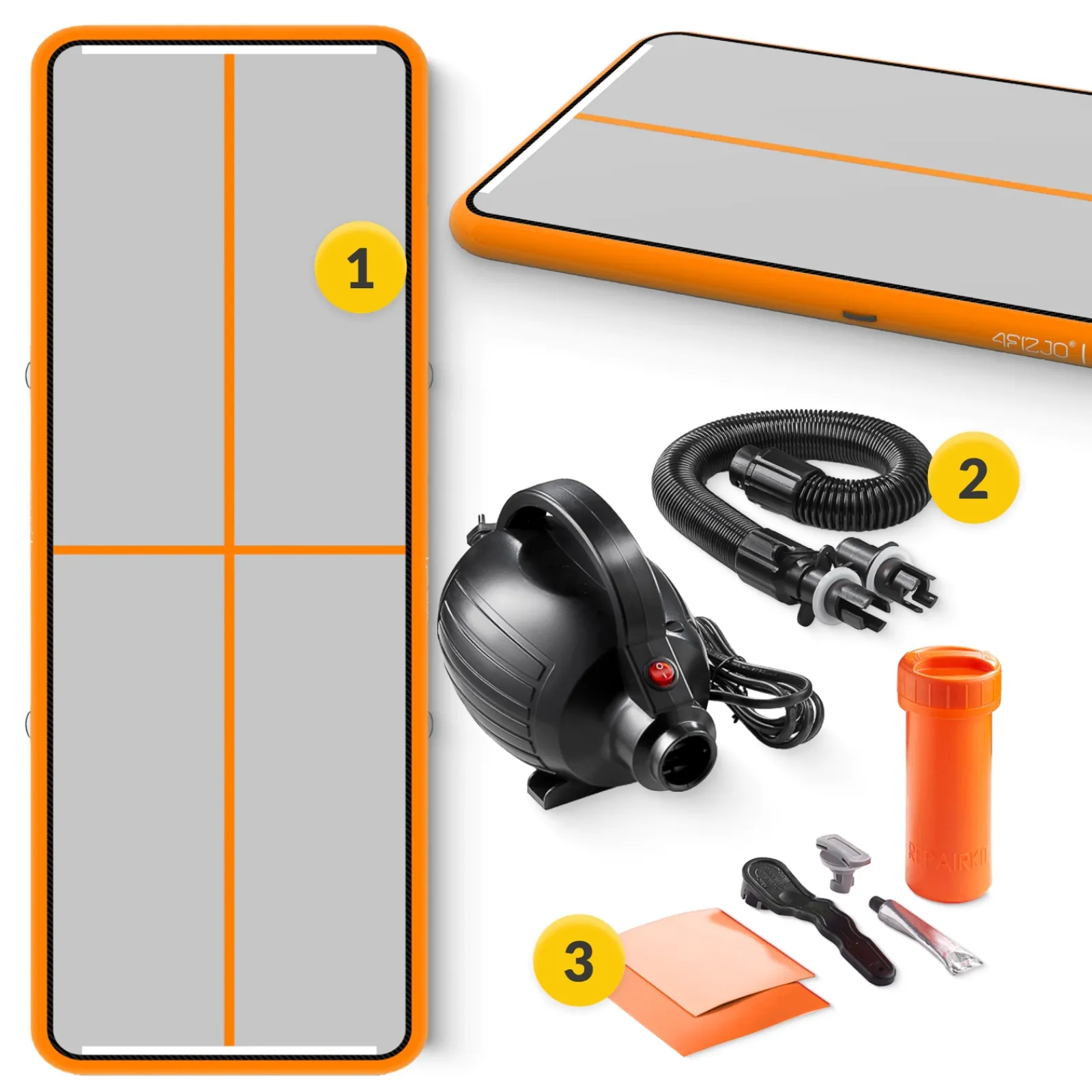 4FIZJO Ścieżka akrobatyczna AIR MAT 5 x 2 x 0,2 m z pompką Hot