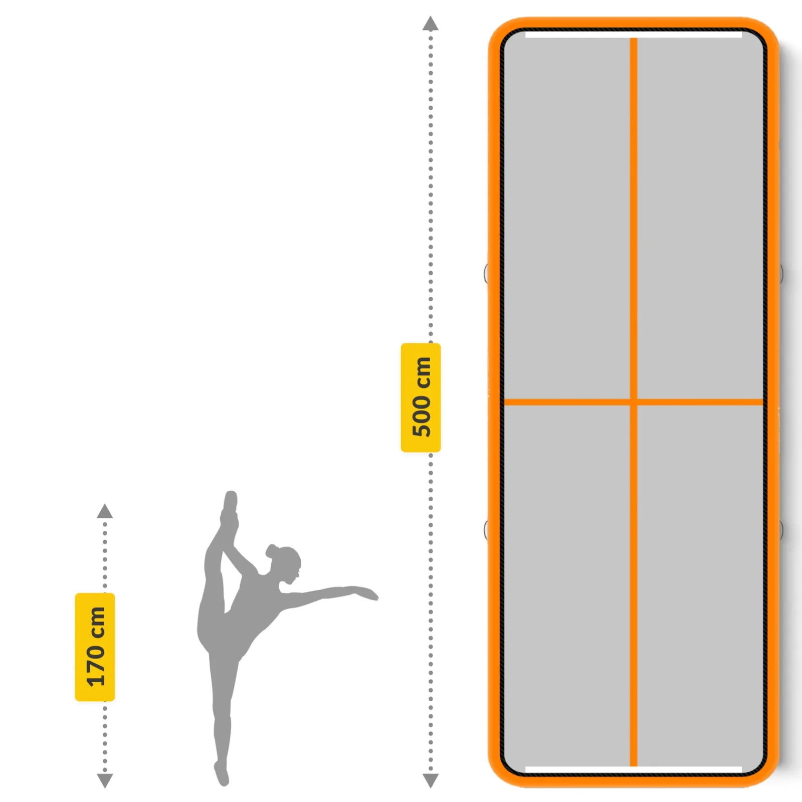 4FIZJO Ścieżka akrobatyczna AIR MAT 5 x 2 x 0,2 m z pompką Hot