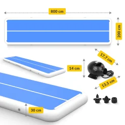 4FIZJO Ścieżka akrobatyczna AIR MAT PRO 8 x 2 x 0,3 m z pompką Discount