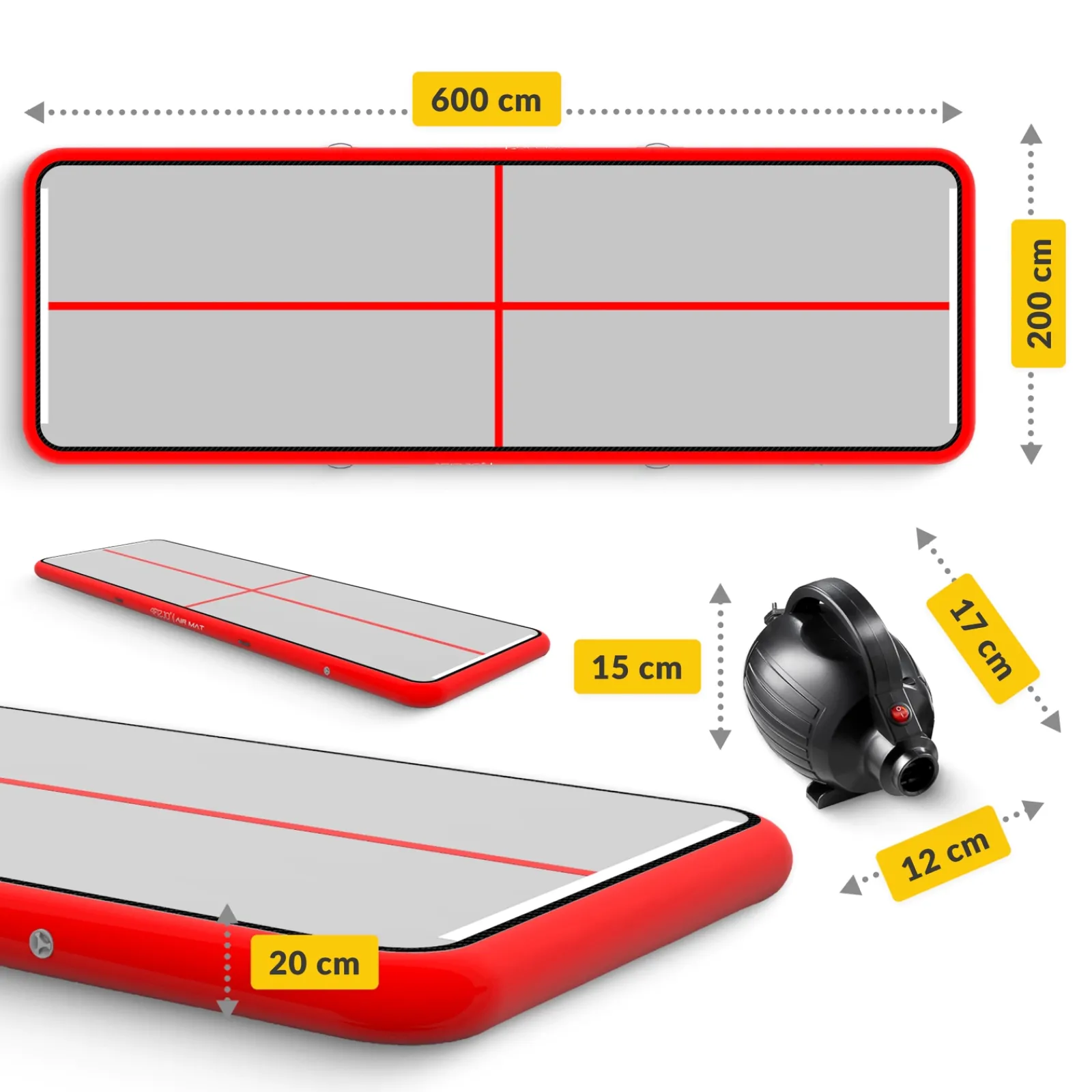4FIZJO Ścieżka akrobatyczna AIR MAT 6 x 2 x 0,2 m