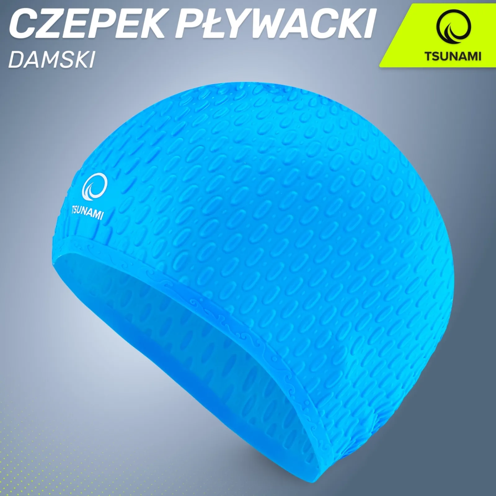 4FIZJO Czepek na basen damski TSUNAMI TEXTURE niebieski Clearance