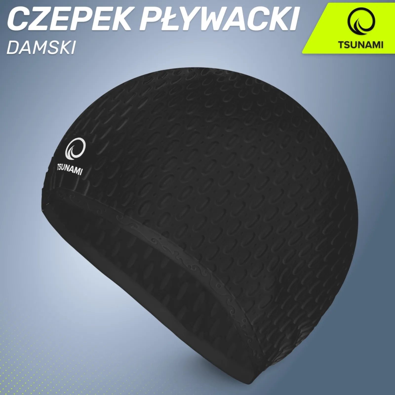 4FIZJO Czepek na basen damski TSUNAMI TEXTURE czarny Clearance