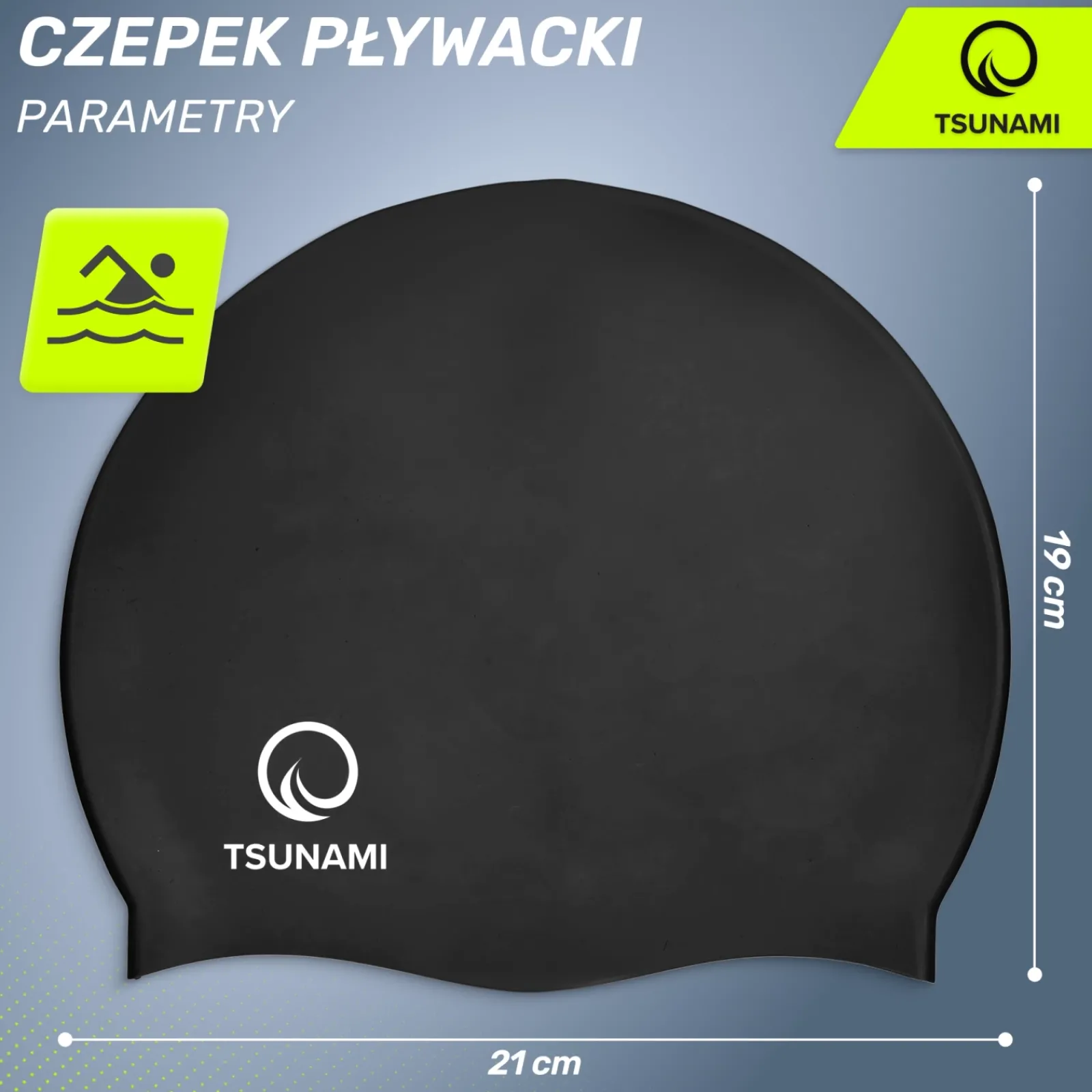 4FIZJO Czepek na basen dla dzieci TSUNAMI czarny