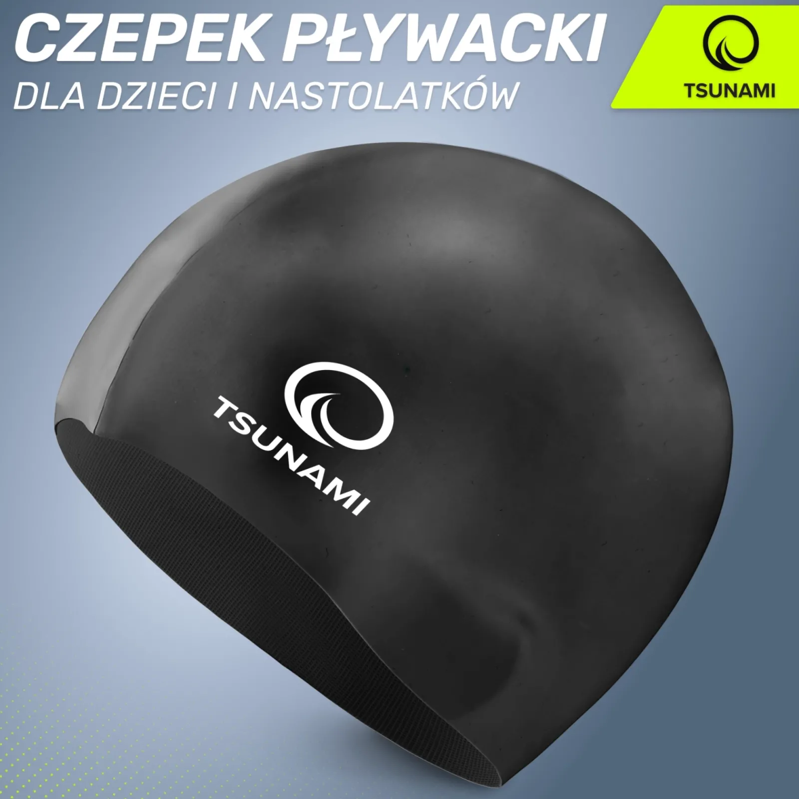 4FIZJO Czepek na basen dla dzieci TSUNAMI czarny