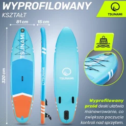 4FIZJO Deska SUP TSUNAMI paddle board 320 cm T02 New