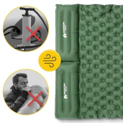 4FIZJO Dmuchany materac turystyczny dwuosobowy samopompujący Mountain Goat khaki Hot