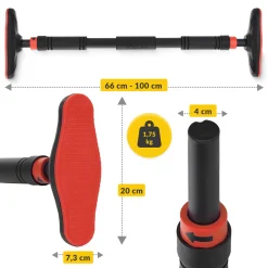 4FIZJO Drążek do podciągania rozporowy ULTRA czerwony Sale