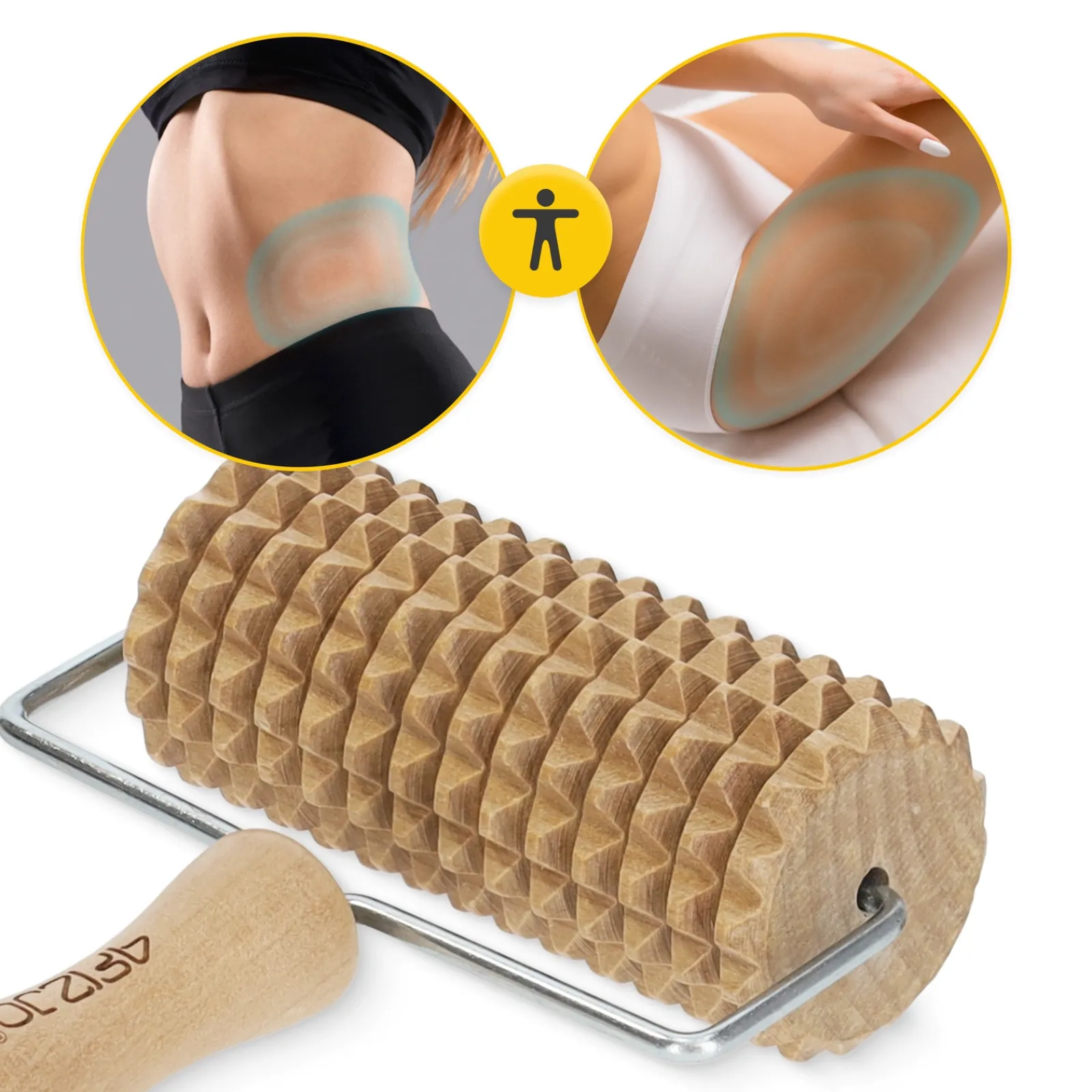 4FIZJO Drewniany roller do masażu ciała duży Clearance