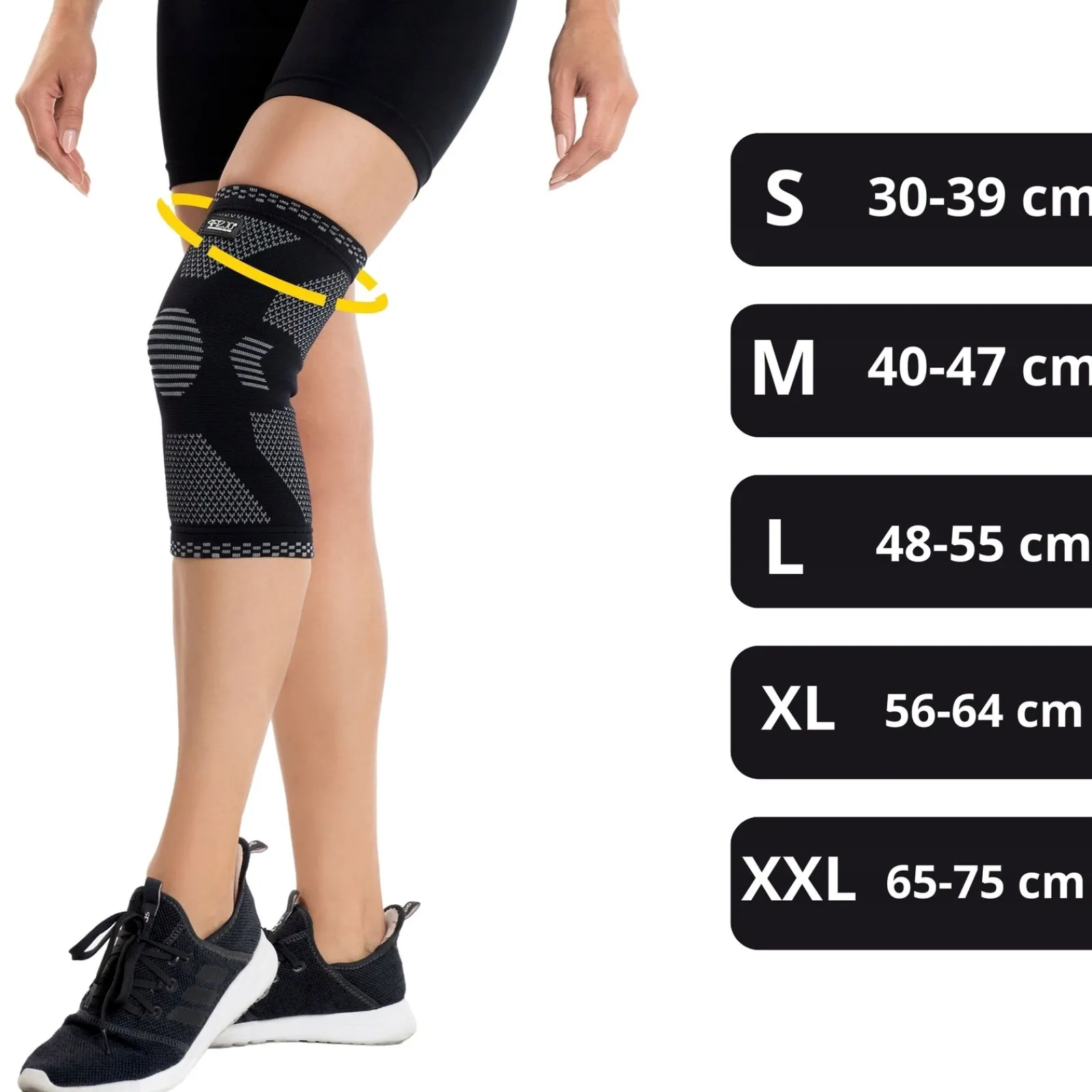 4FIZJO Elastyczna opaska na kolano XL szara Sale