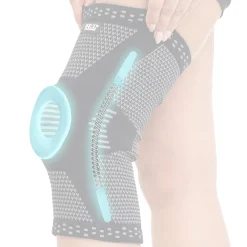 4FIZJO Elastyczna opaska na kolano ze stabilizacją rzepkii XL szara Czarny / Szary Hot