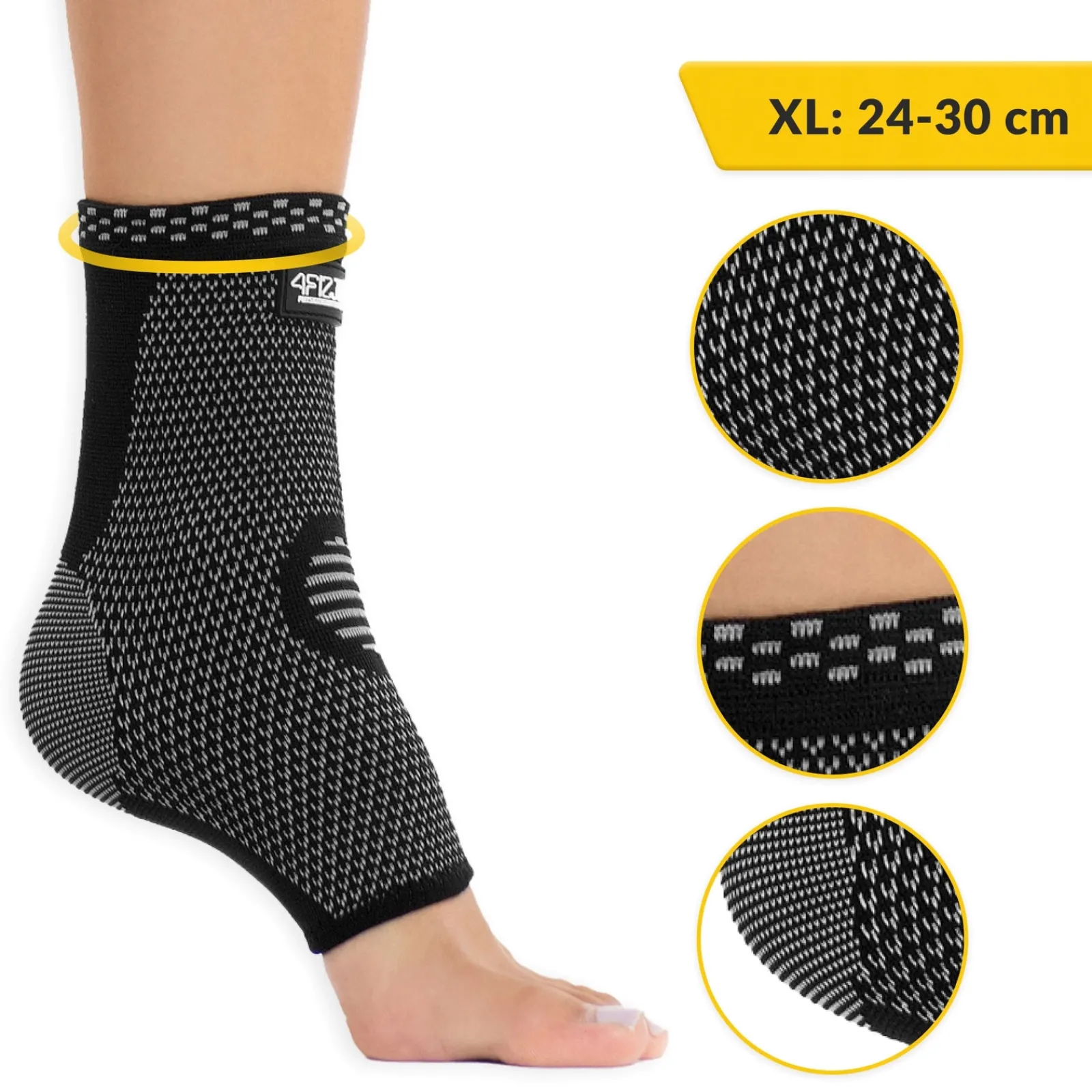 4FIZJO Elastyczna opaska stawu skokowego XL szara Czarny / Szary Online