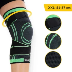 4FIZJO Elastyczny stabilizator na kolano XXL Czarny / Zielony Sale