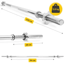 4FIZJO Gryf prosty z zaciskami 150 cm - 5,8 kg Outlet