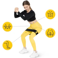 4FIZJO Guma materiałowa do ćwiczeń HIP BAND 15-20 kg Czarny / Niebieski Sale