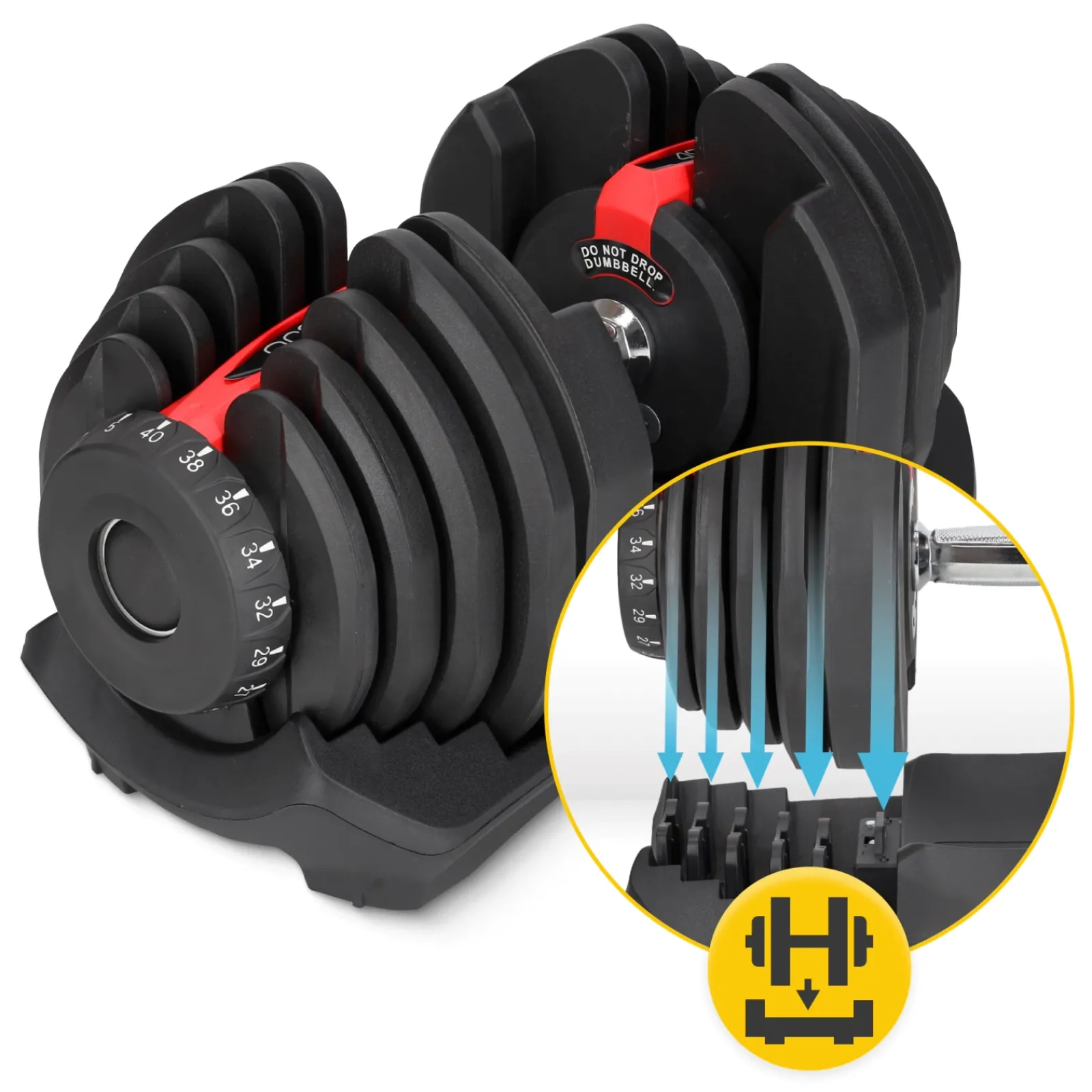 4FIZJO Hantel regulowany do ćwiczeń Premium 40 kg New