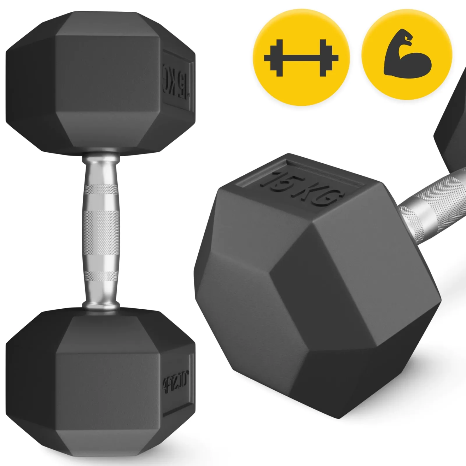 4FIZJO Hantel stalowy HEX 1 x 15 kg Outlet