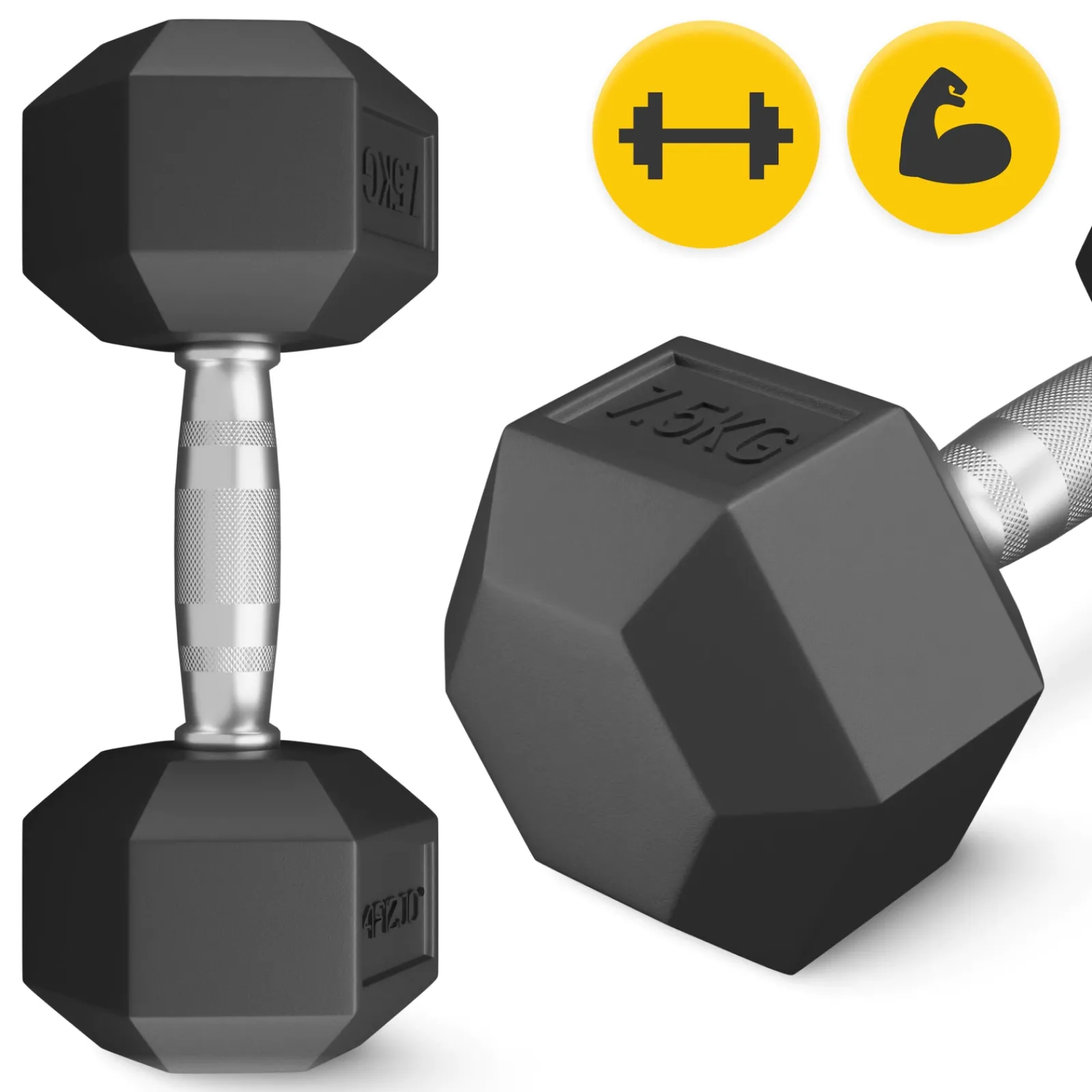 4FIZJO Hantel stalowy HEX 1 x 7,5 kg Outlet