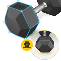 4FIZJO Hantel stalowy HEX 1 x 30 kg Discount