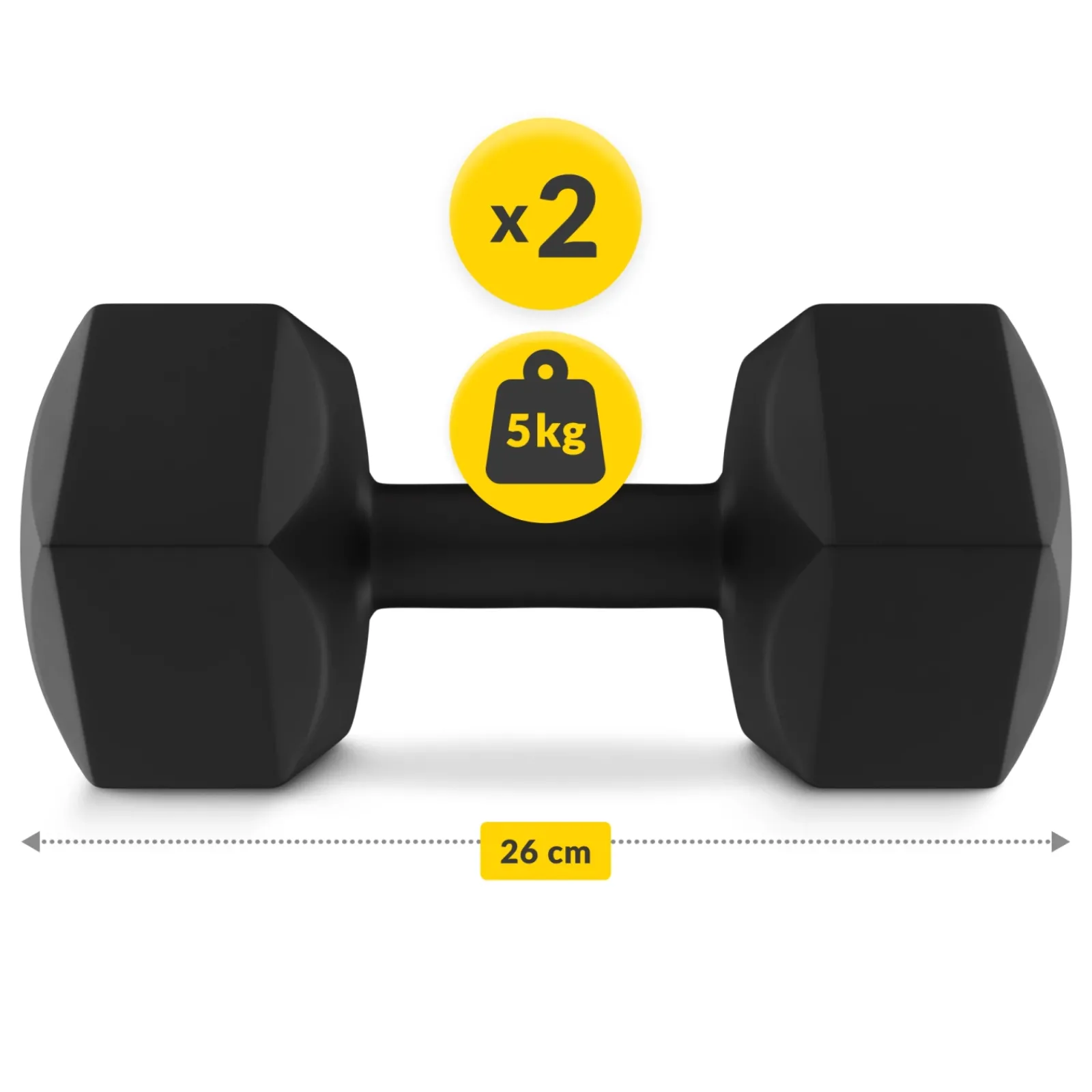 4FIZJO Hantelki bitumiczne do ćwiczeń 2 x 5 kg