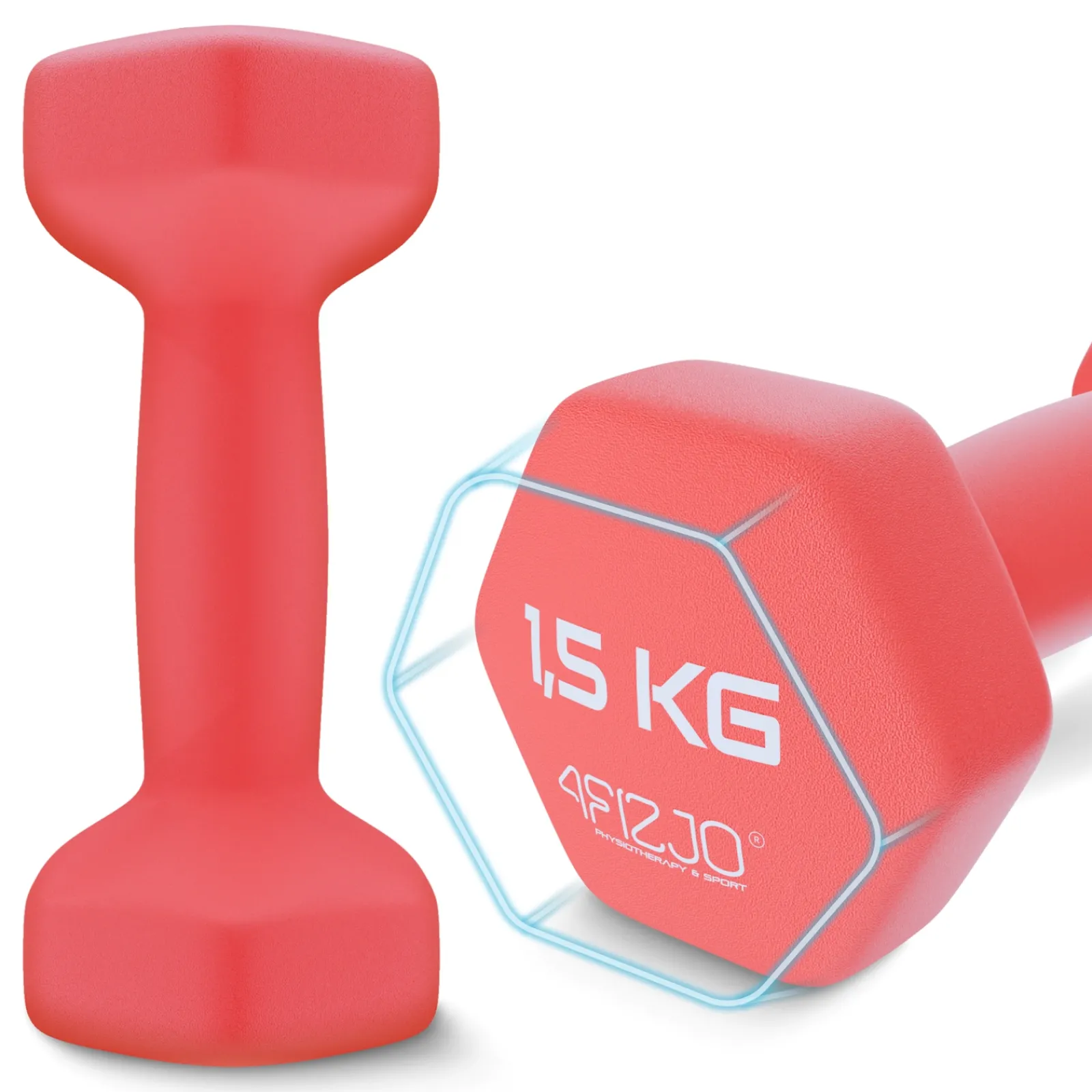 4FIZJO Hantelki żeliwne do ćwiczeń Classic 2 x 1,5 kg Hot