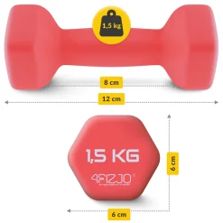 4FIZJO Hantelki żeliwne do ćwiczeń Classic 2 x 1,5 kg Hot