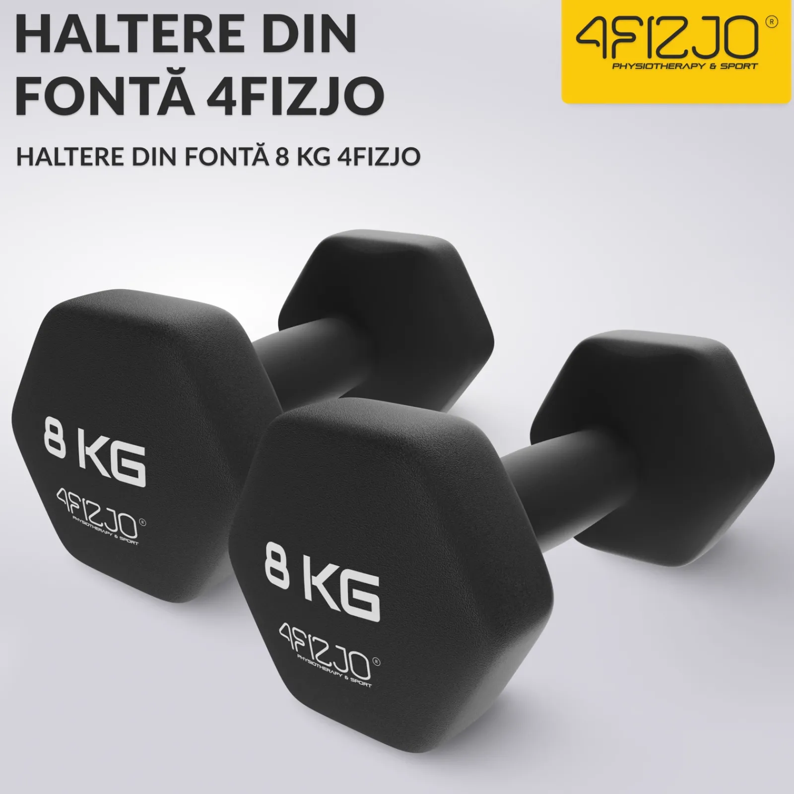 4FIZJO Hantelki żeliwne do ćwiczeń Classic 2 x 8 kg Outlet