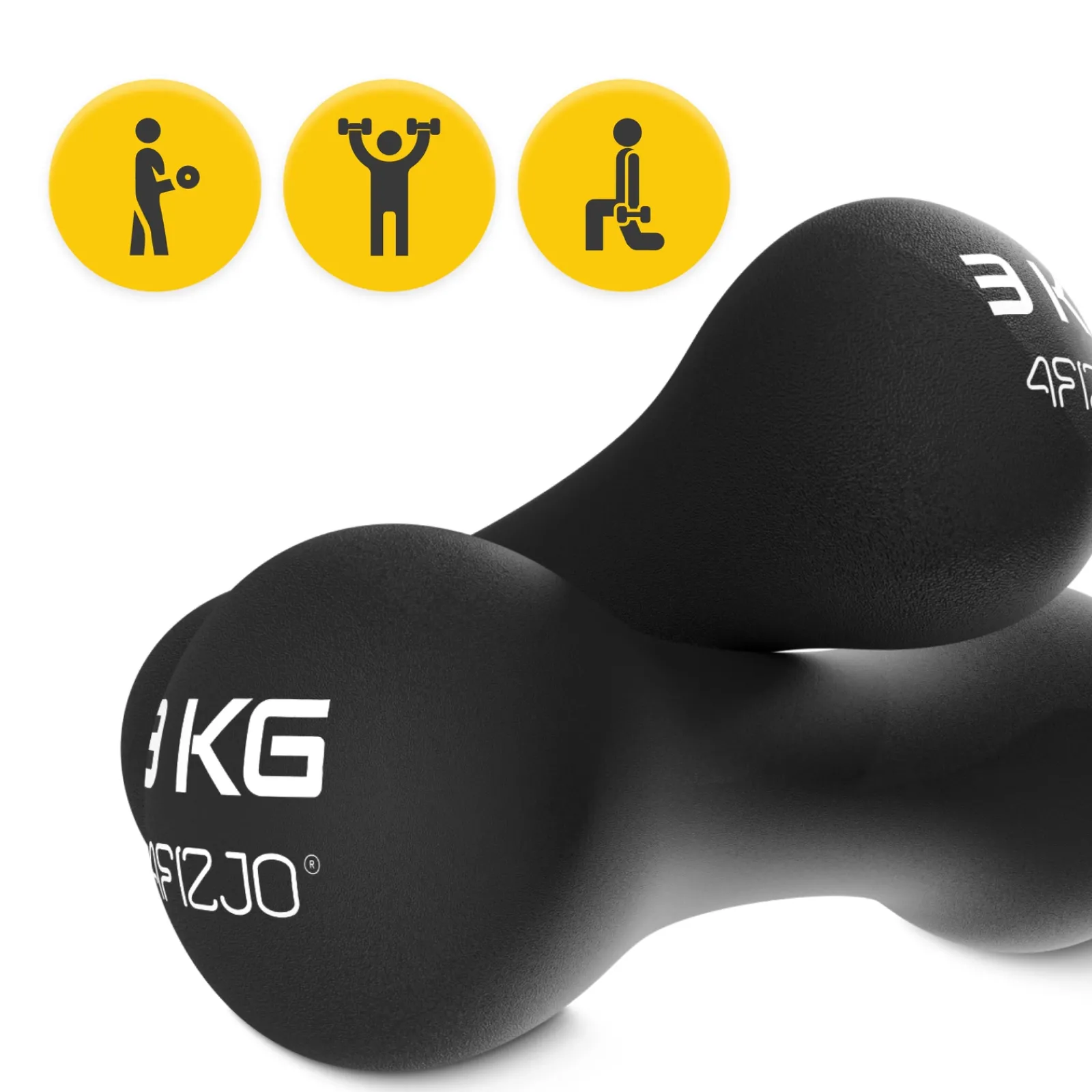4FIZJO Hantelki żeliwne do ćwiczeń 8-shape 2 x 3 kg Outlet