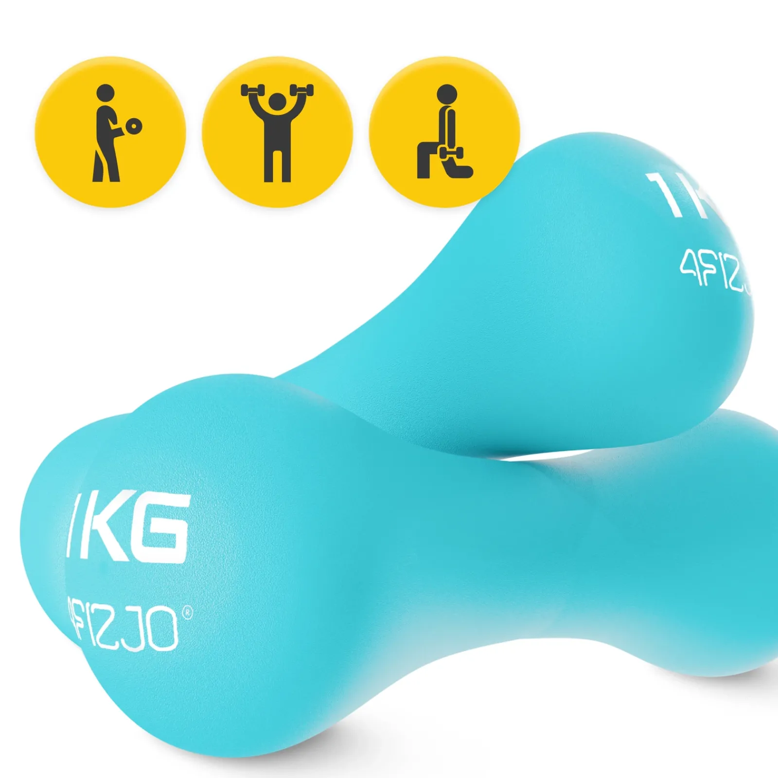 4FIZJO Hantelki żeliwne do ćwiczeń 8-shape 2 x 1 kg Clearance