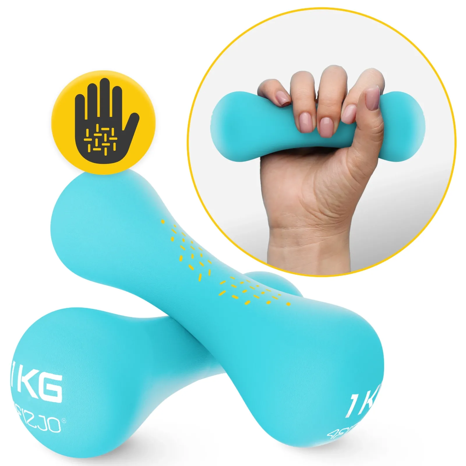 4FIZJO Hantelki żeliwne do ćwiczeń 8-shape 2 x 1 kg Clearance