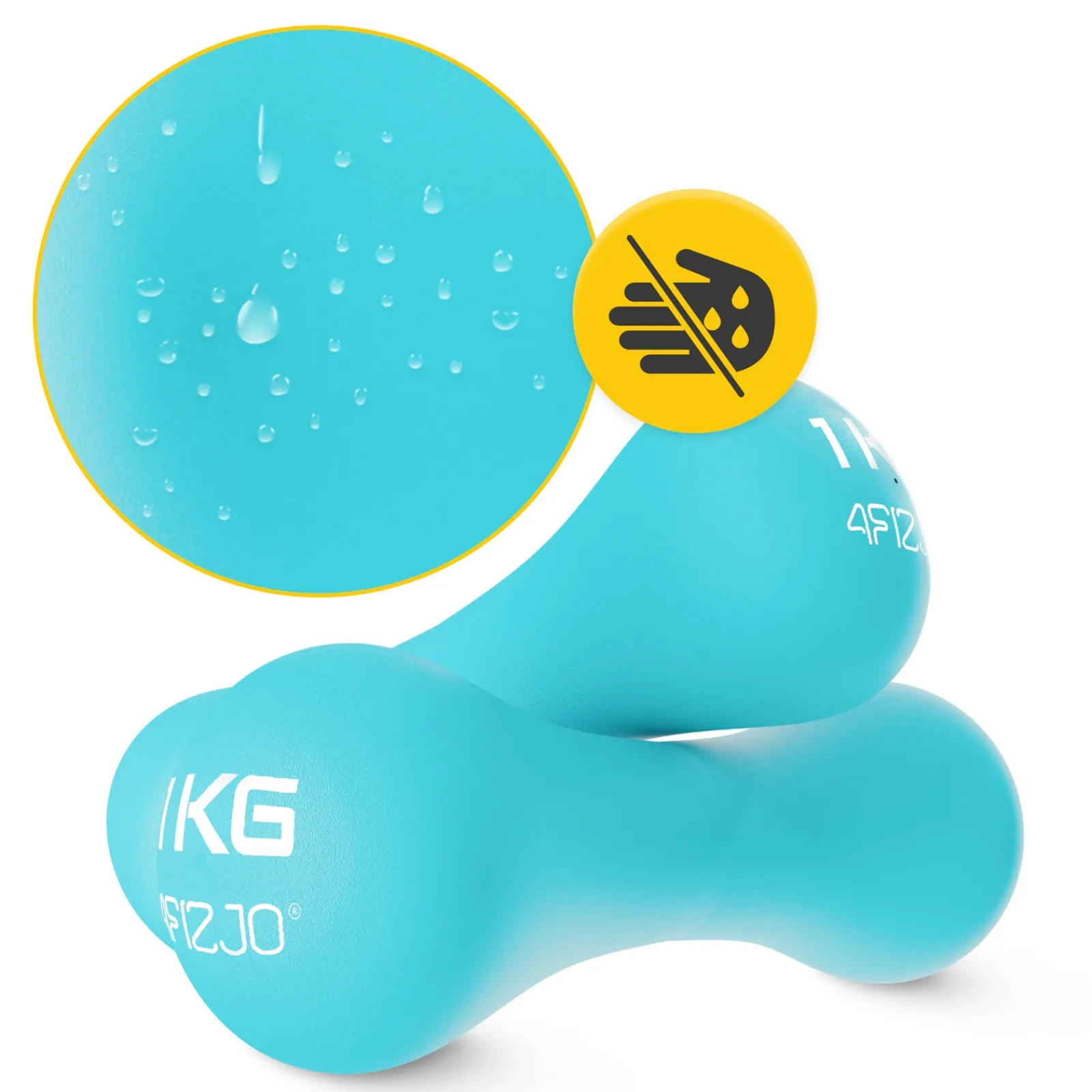 4FIZJO Hantelki żeliwne do ćwiczeń 8-shape 2 x 1 kg Clearance