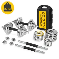 4FIZJO Hantle stalowe zestaw w walizce 20 kg Best