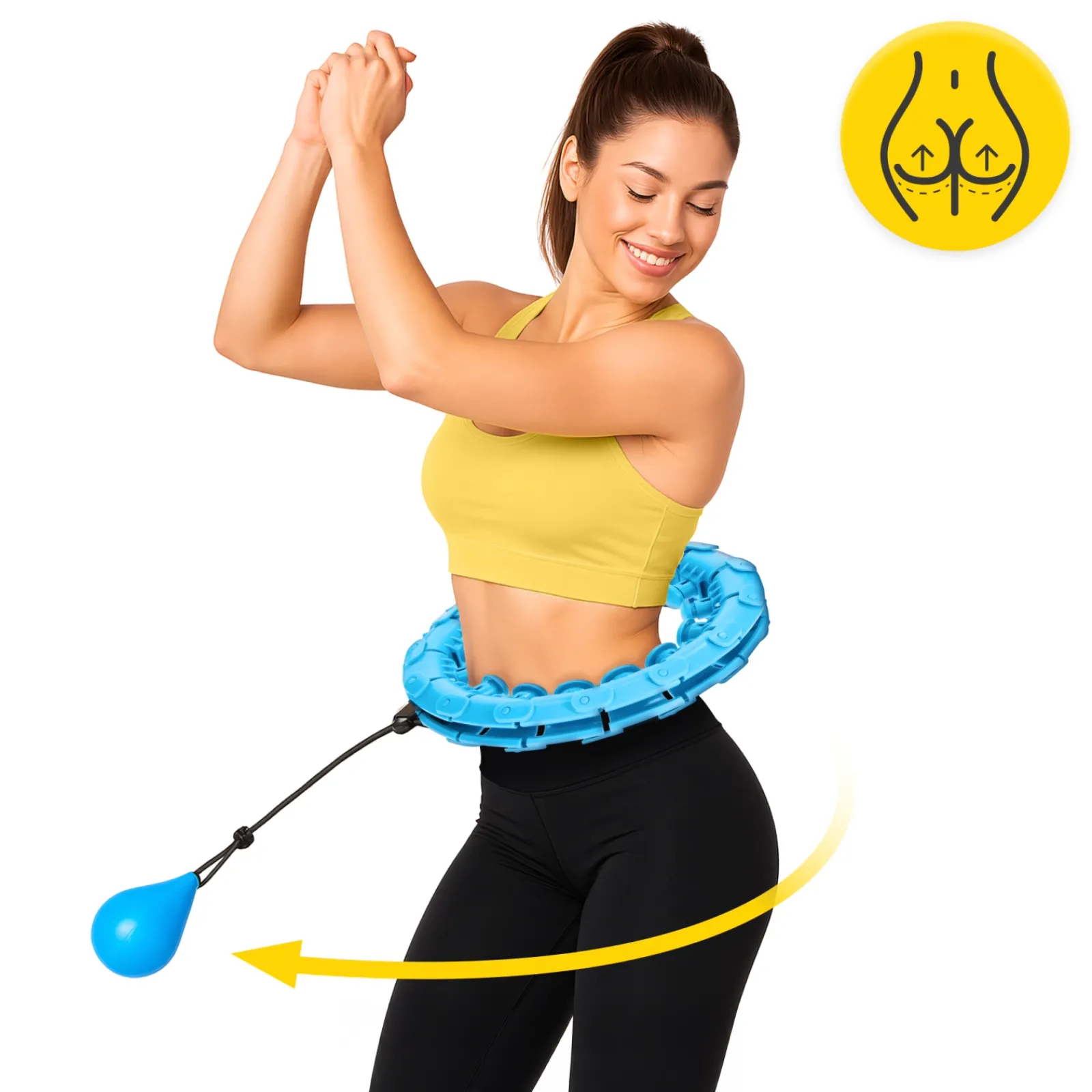 4FIZJO Hula Hop z obciążeniem i masażem niebieskie Sale