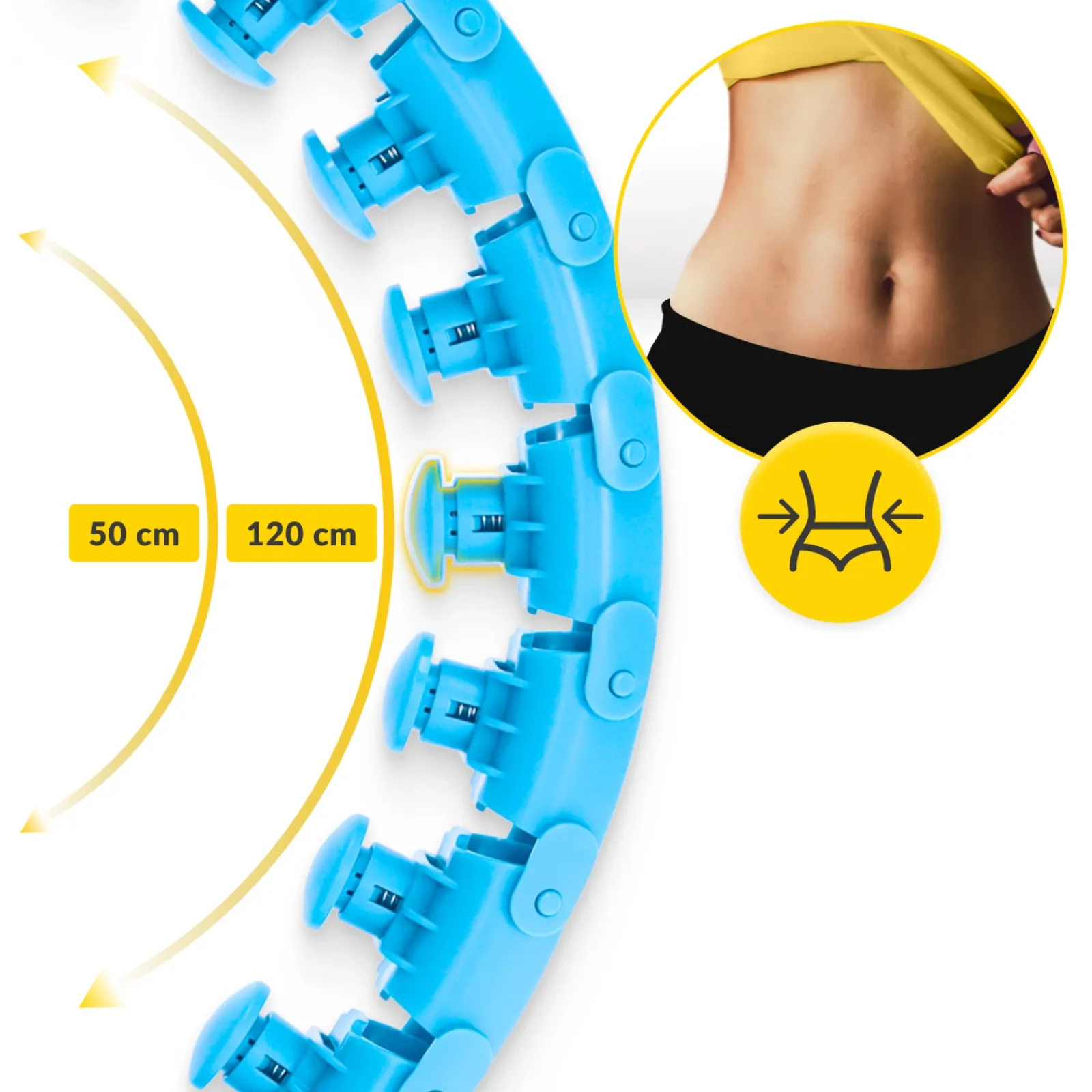 4FIZJO Hula Hop z obciążeniem i masażem niebieskie Sale