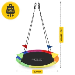 4FIZJO Huśtawka ogrodowa dla dzieci XXL Bocianie Gniazdo 120 cm Wielokolorowy Online