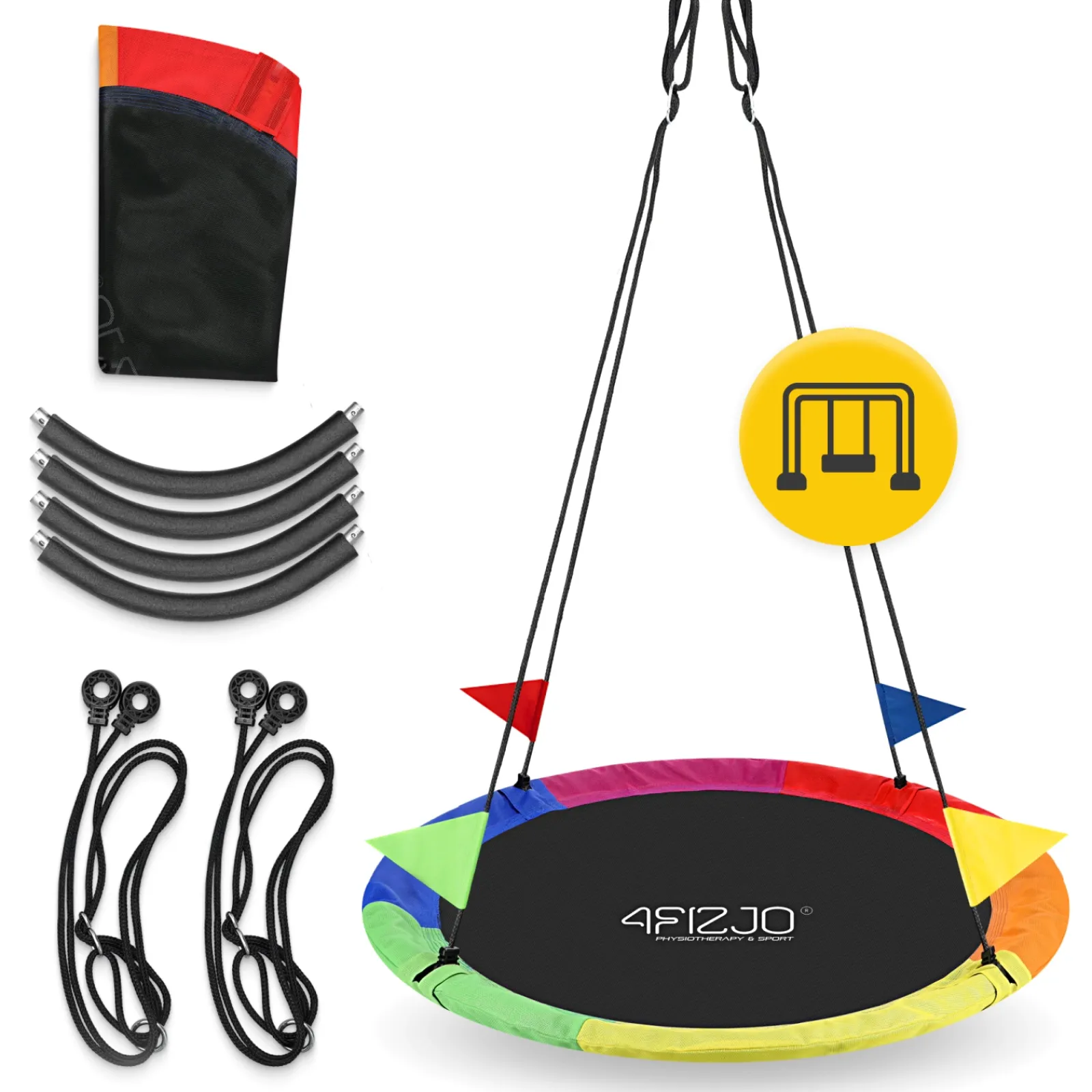 4FIZJO Huśtawka ogrodowa dla dzieci XXL Bocianie Gniazdo 120 cm Wielokolorowy Online