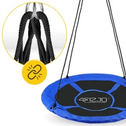 4FIZJO Huśtawka ogrodowa dla dzieci XL Bocianie Gniazdo 110 cm Czarny / Niebieski Discount