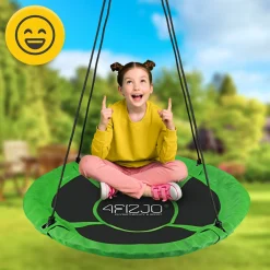 4FIZJO Huśtawka ogrodowa dla dzieci L Bocianie Gniazdo 100 cm Czarny / Zielony Sale