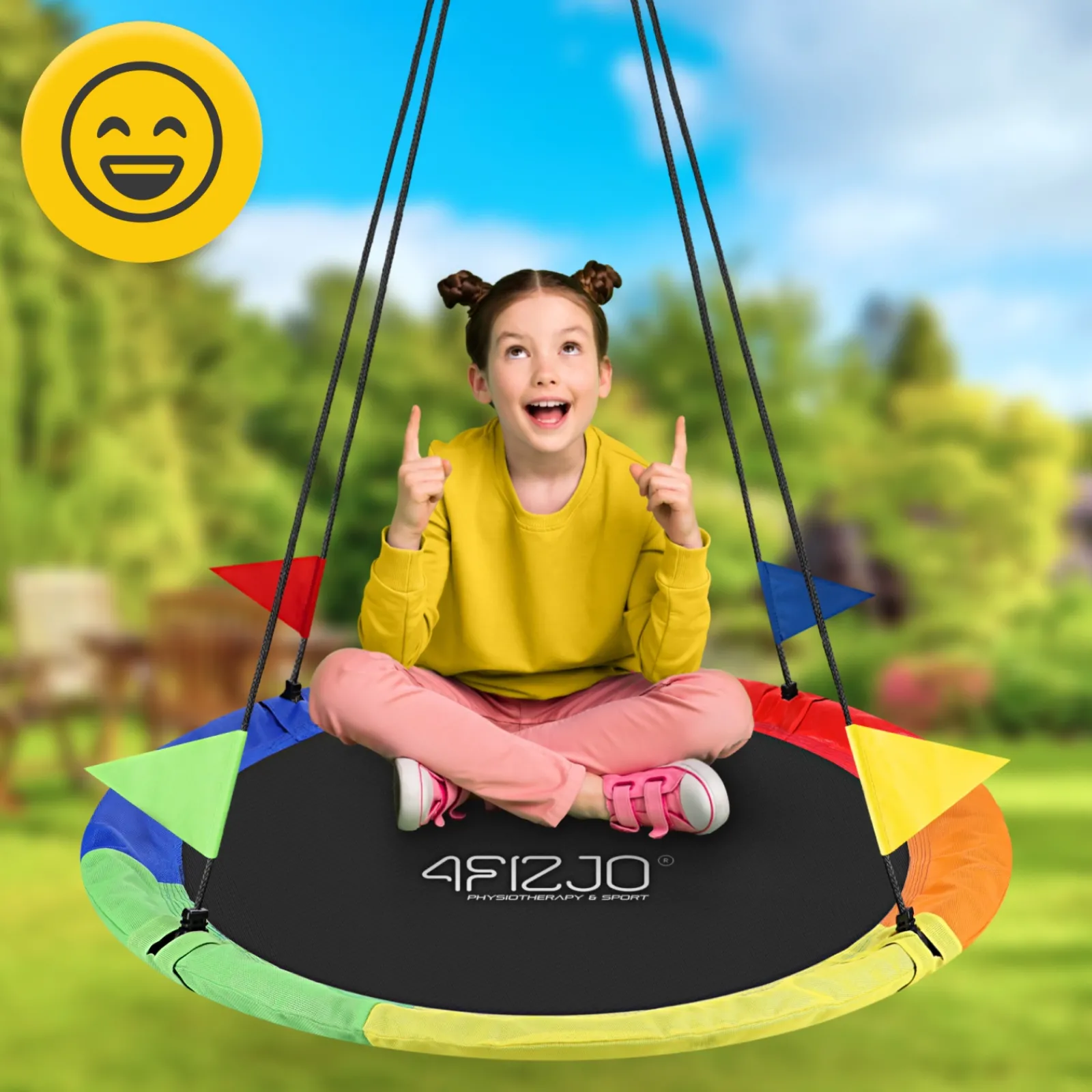 4FIZJO Huśtawka ogrodowa dla dzieci L Bocianie Gniazdo 100 cm Wielokolorowy Online