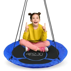 4FIZJO Huśtawka ogrodowa dla dzieci L Bocianie Gniazdo 100 cm Czarny / Niebieski Discount