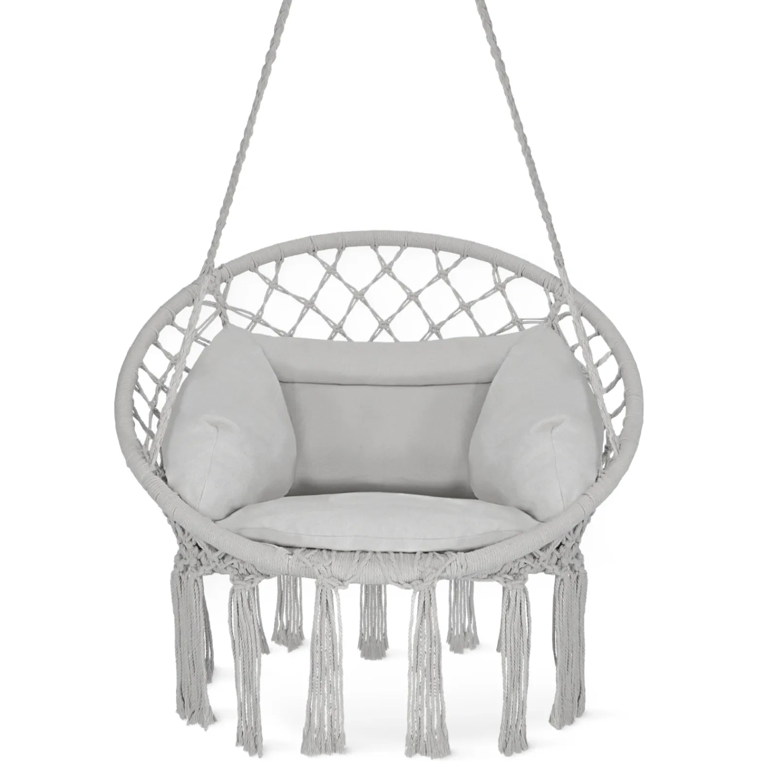 4FIZJO Huśtawka ogrodowa z poduszką BOHO szara Discount