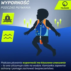 4FIZJO Kamizelka do pływania dla dzieci 3-6 lat TSUNAMI niebieska Niebieski Hot